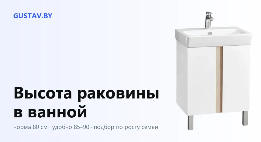 Тумба с раковиной Aquaton Кантри 60 на ножках — обложка статьи «На какой высоте вешать раковину в ванной»